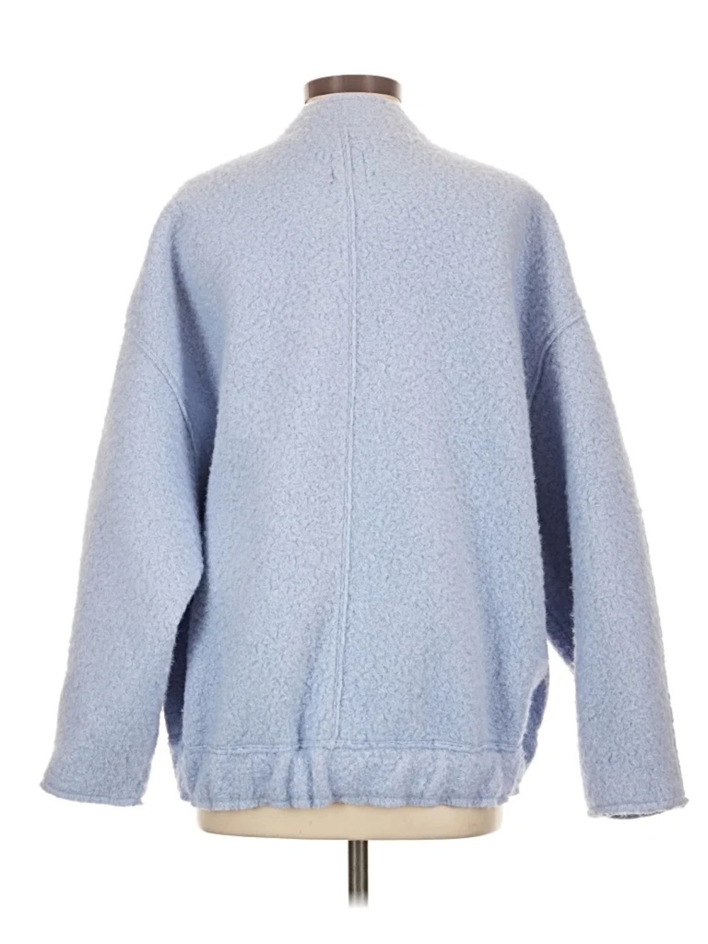 Zara Pale Blue oversized Teddy Zip bomber Jacket small - Picture 6 of 9